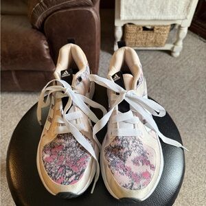 Adidas White and Black Floral Sneakers